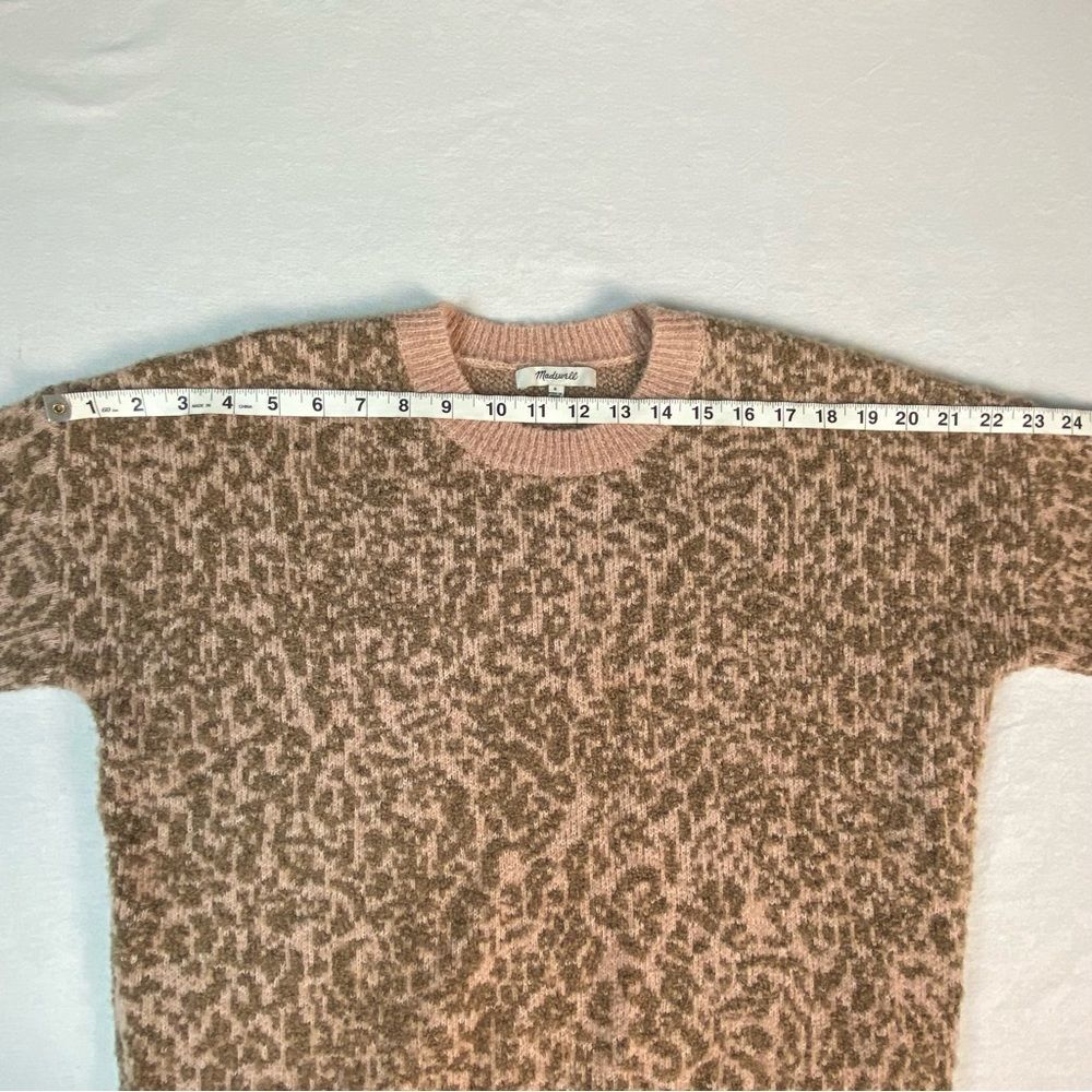 Madewell Shrunken Pullover Sweater in Leopard Pink Size S - Picture 5 of 10